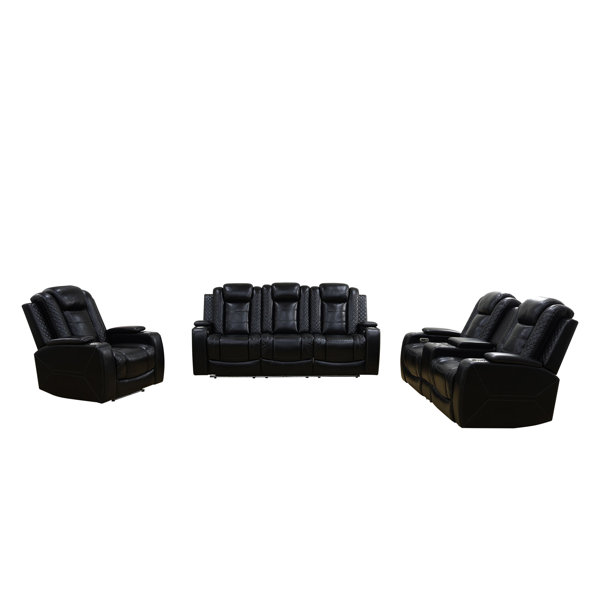 Lifestyle Furniture Karen Breathing Leather Living Room Recliner Sofa